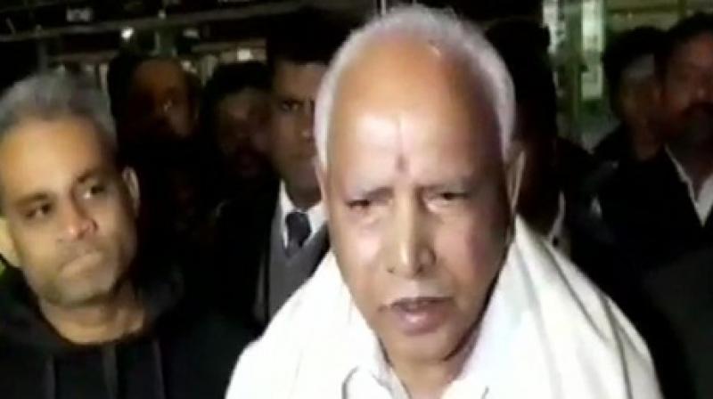 Yeddyurappa has refuted these charges, saying that his party had nothing to do with the three Congress lawmakers Mumbai visit, and accused the Congress-JD(S) alliance of making a poaching bid. (Photo: ANI)
