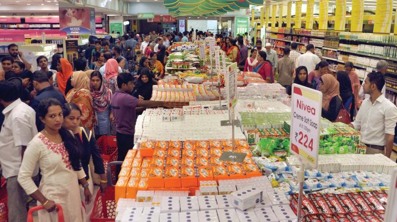 The rollout of GST does not seem to have not dampened the spirits of weekend shoppers at Lulu Hypermarket in Kochi on Saturday. (Photo: SUNOJ NINAN MATHEW)