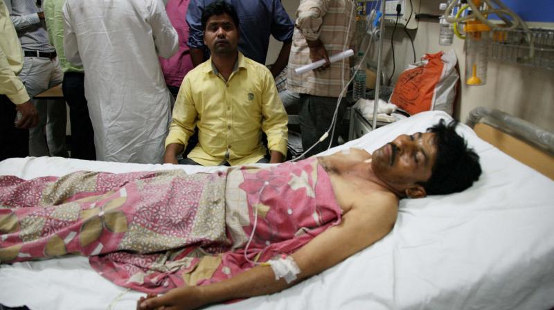 An injured being treated at a hospital in Saharanpur on Wednesday, a day after fresh clashes. (Photo: PTI)