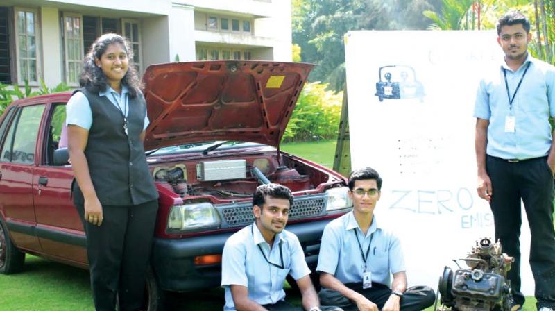 Green Folks with the ordinary Maruti 800 which they converted into a semi-autonomous EV.