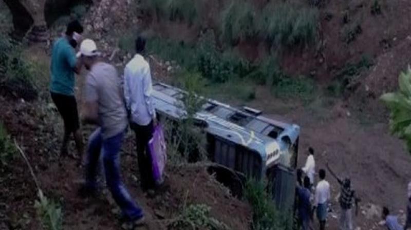 Andhra Pradesh: Several injured after private bus falls into gorge in Vizianagaram