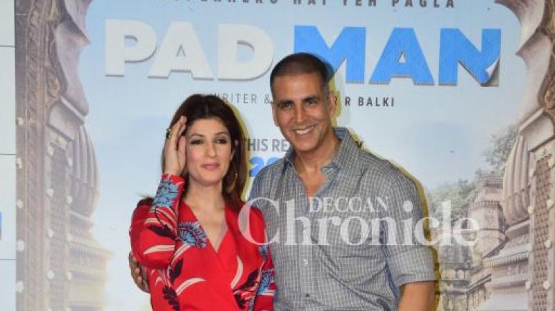 Akshay Kumar and wife Twinkle Khanna at Padman song launch.