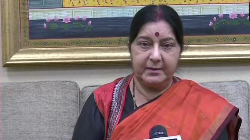 External Affairs Minister Sushma Swaraj on Tuesday briefed the opposition leades over the IAF strike at terror camps deep across the Line of Control.(Photo: ANI)