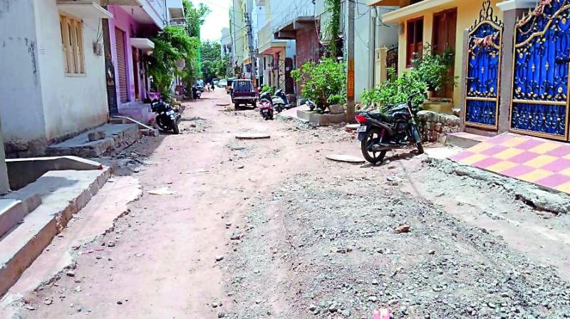 Half-done road repair irks Renuka Colony residents