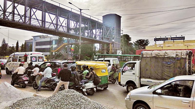 Skywalk almost ready near Metro station on Old Madras Road