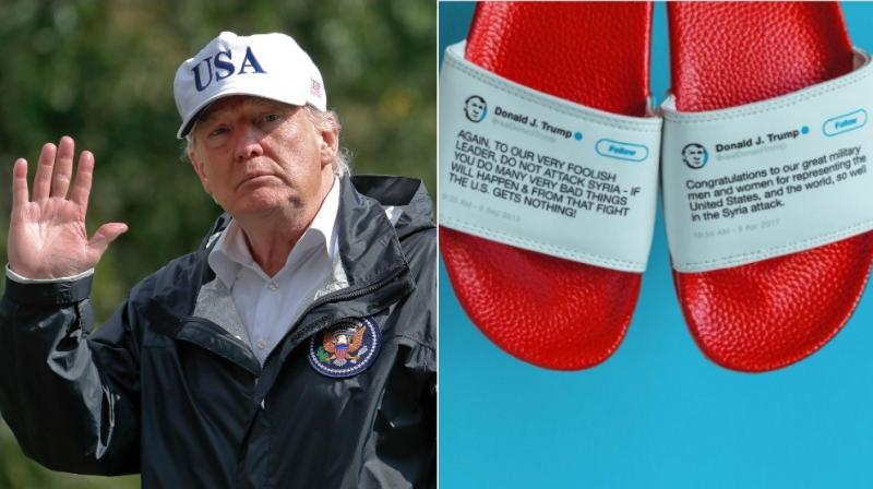 The products being features include tweets of the President changing his mind on Syria, the Electoral College and anonymous sourcing. (Photo: AP/ Instagram)