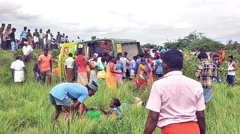 Chennai: One killed, 30 injured as private bus overturns