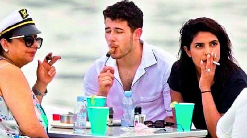 Priyanka Chopra Jonas caught smoking with mom