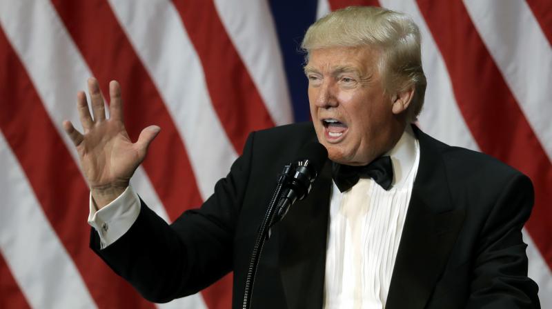 US President Donald J Trump speaks at The Salute To Our Armed Services Inaugural Ball in Washington. (Photo: AP)