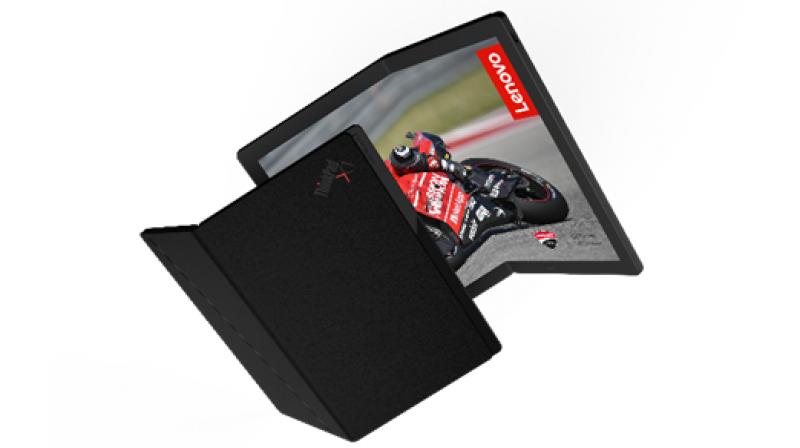 The foldable ThinkPad can transition with users from day to night.