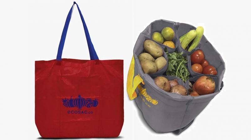 An eco-friendly veggie shopping bag