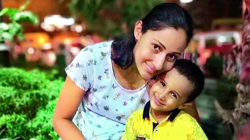 Neha Tanwar with her son