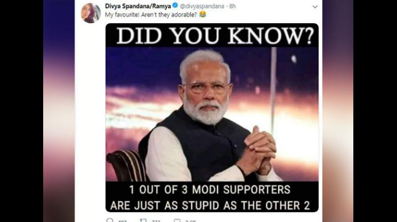 Congress media head tweets meme calling Modi supporters â€˜stupidâ€™