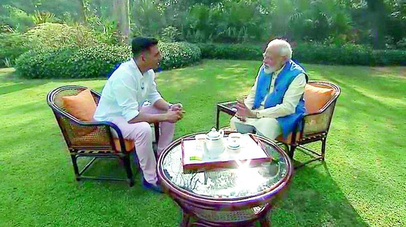 Actor Akshay Kumar engaged in a non-political, candid  conversation with Prime Minister Narendra Modi.