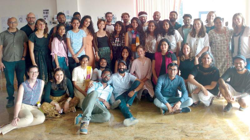 Students and faculty delegates pose after the culmination of International Design Summer School (IDSS) 2018 held in the city.