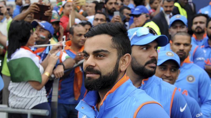 I want to congratulate Pakistan, they had an amazing tournament, the way they turned things around, speak volumes for the talent they have,â€ said India skipper Virat Kohli at the post-match presentation ceremony. (Photo: AP)