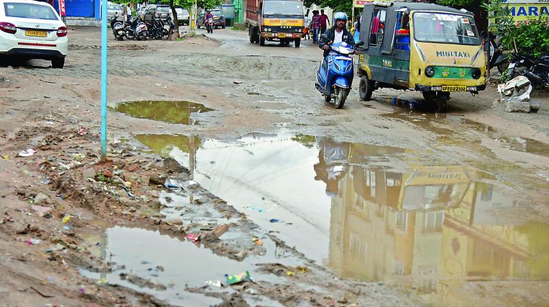 Hyderabad: Waterlogging, potholes irk residents