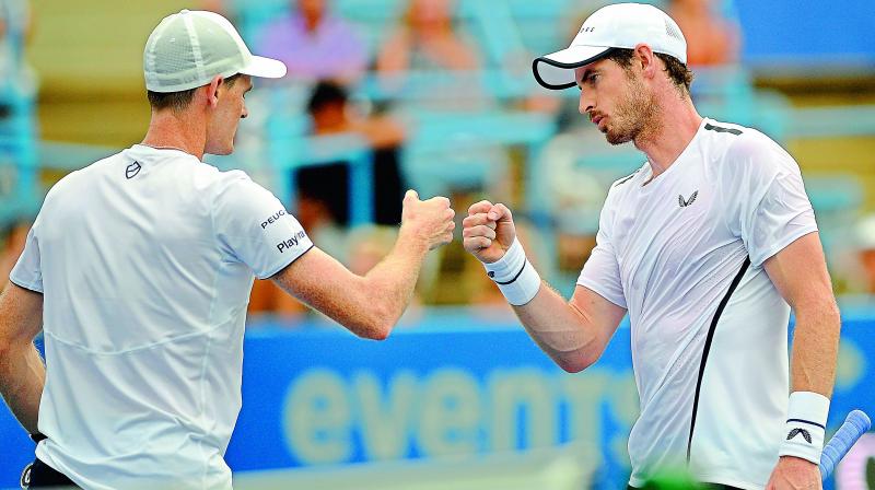 Andy Murray reunites with brother Jamie for doubles victory