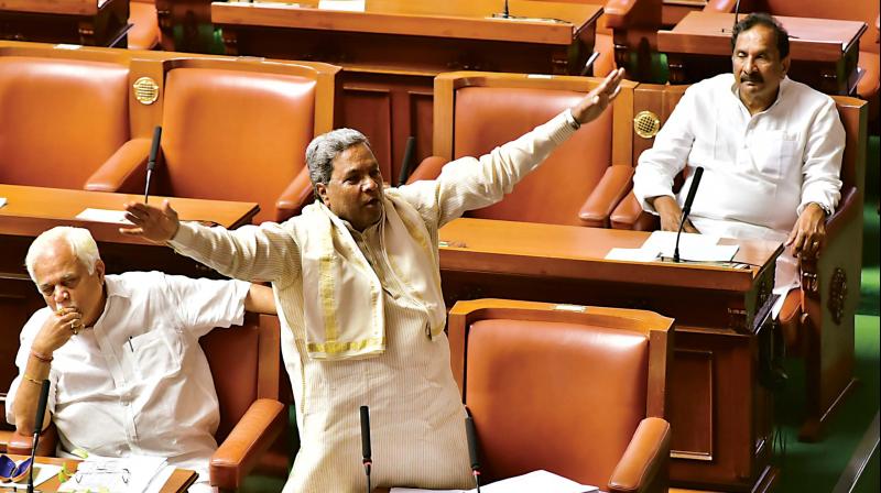 CM Siddaramaiah during the assembly session in Bengaluru on Wednesday. (Photo: DC)