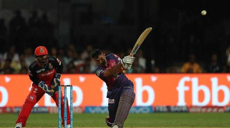 MS Dhoni danced down the track off Yuzvendra Chahals bowling and hit a humongous six which landed on the rooftop of the M Chinnaswamy Stadium. (Photo: BCCI)