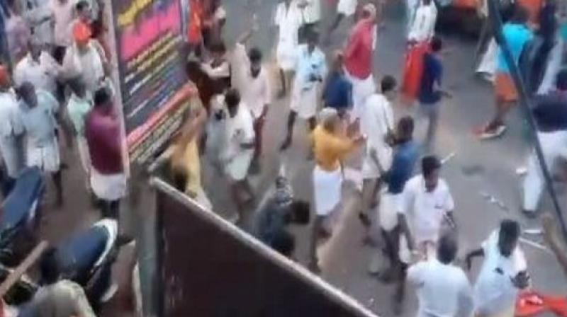 Watch: LDF-UDF workers clash in Kollam, Kerala