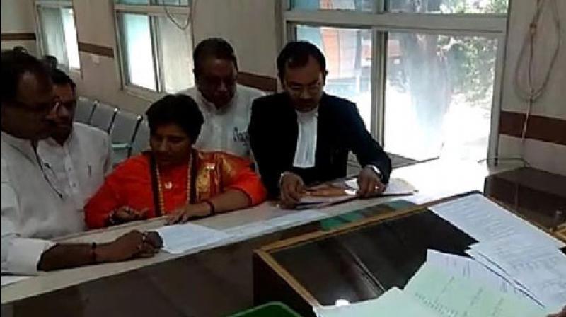Pragya Singh Thakur files nomination from Bhopal Lok Sabha constituency