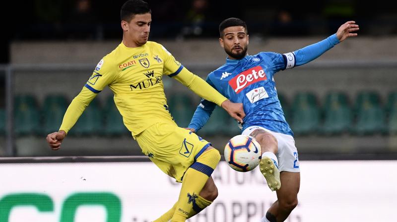Two goals from Kalidou Koulibaly either side of an Arkadiusz Milik strike confirmed Chievos demotion despite Bostjan Cesars late consolation, after a miserable season in which the Verona club have recorded just one win in 32 games. (Photo: AFP)