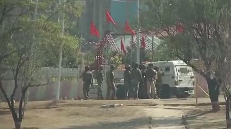 The attack was retaliated and terrorists are holed up inside a building inside the campus. (Photo: ANI/Twitter)
