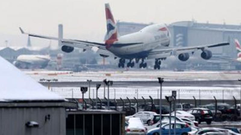 Heathrow, Europes busiest airport, said 80 out of about 1,350 flights scheduled on Thursday have been cancelled pre-emptively because of the wintry weather. (Photo: Representational Image/AFP)