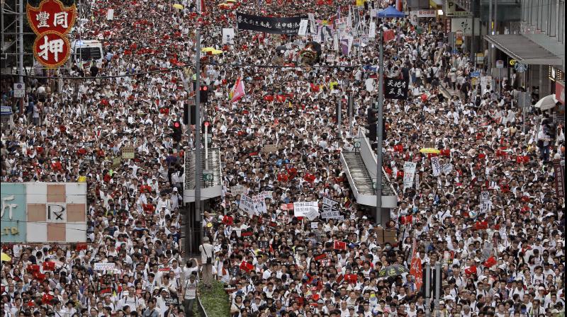 United by fear of China, Hong Kongers staged record march