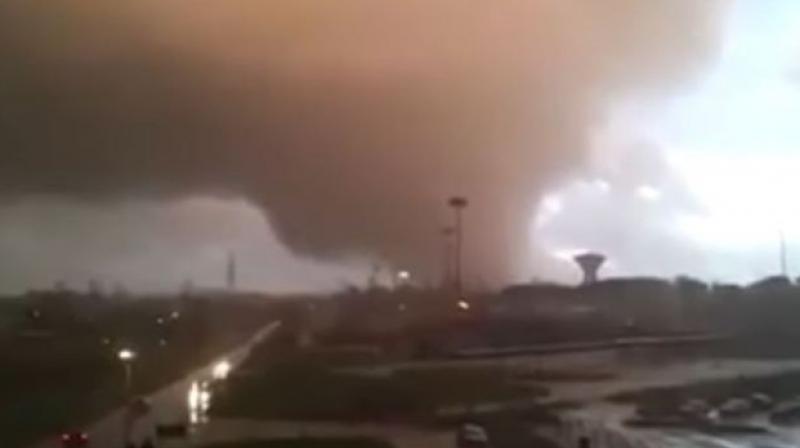 The tornado struck as Italy continues to grapple with the damage done to central regions by three powerful earthquakes in just over two months. (Photo: YouTube Screengrab)