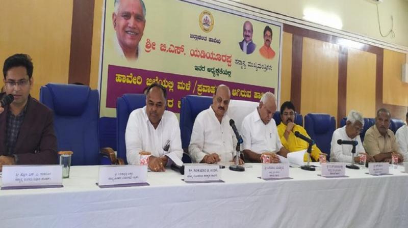 Karnataka CM Yeddyurappa holds meeting to review flood situation in Haveri