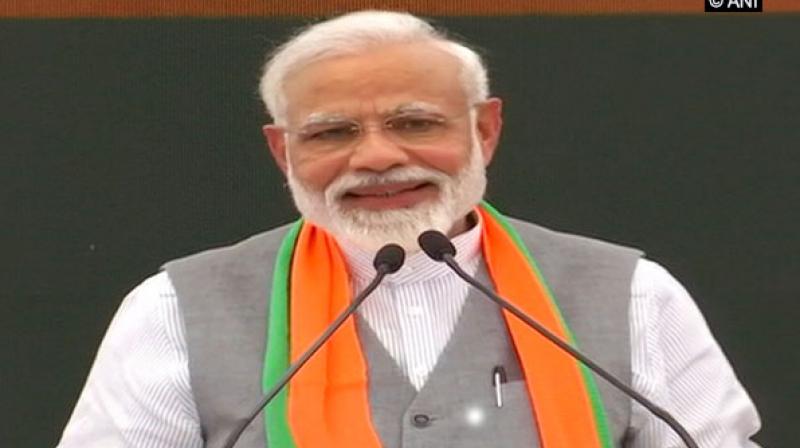 Prime Minister Narendra Modi on Thursday appealed to those casting their votes in the first phase of the 2019 general elections to turn out in large numbers. (Photo: ANI)