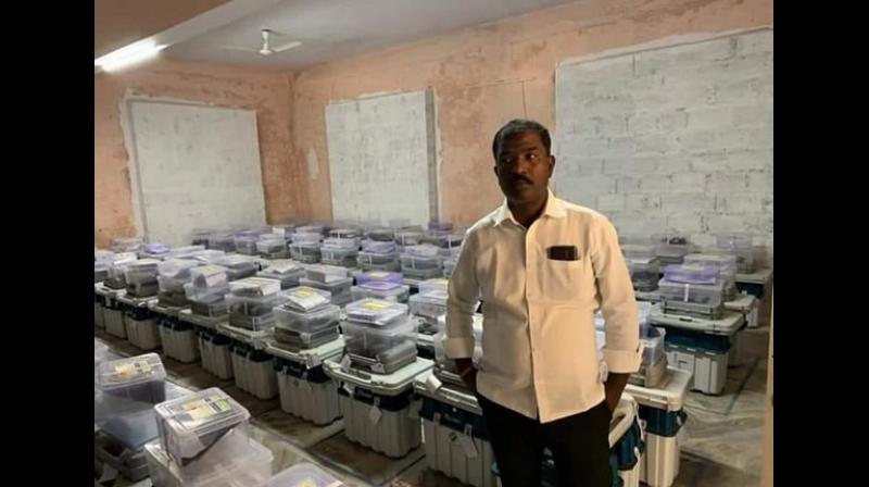 TRS leader arrested for clicking picture in EVM strongroom