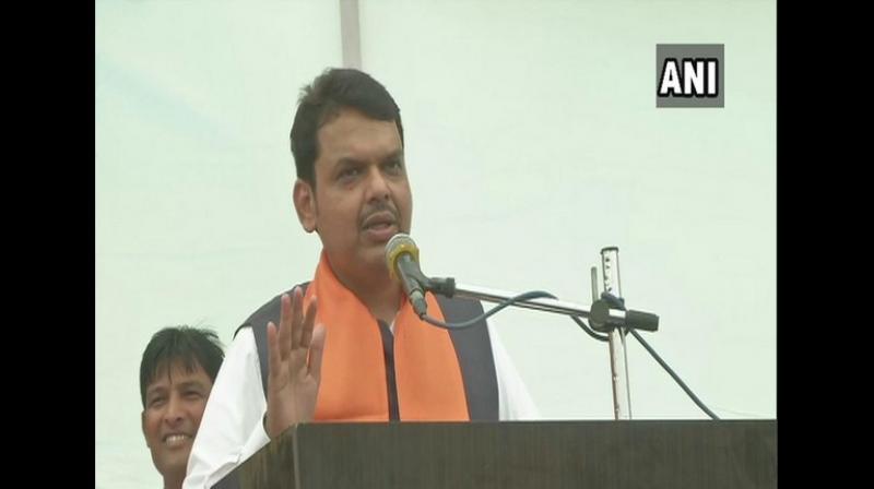 Taking a jibe at Rahul Gandhi, Maharashtra Chief Minister Devendra Fadnavis said television channels will soon run disclaimers before airing the Congress chiefs imaginary speeches. (Photo: ANI)