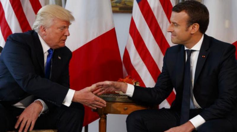 US President Donald Trump with French President Emmanuel Macron. (Photo: File)