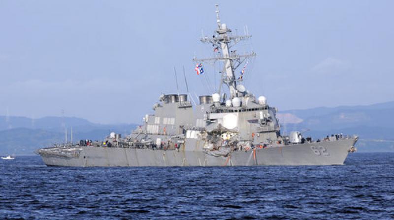 The guided-missile destroyer sustained damage to its port side aft, the left rear of the ship, in the collision. (Photo: Representational/AP)