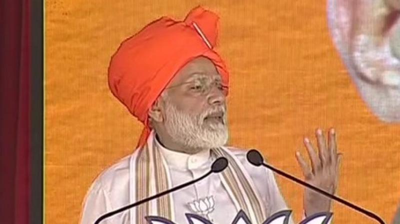 Prime Minister Modi also slammed the opposition parties, saying that its leaders are busy fighting among themselves and cannot give stability to Haryana.  (Photo: ANI)