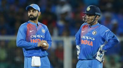 While some of the former India cricketers had questioned MS Dhoni’s place in Virat Kohli-led Indian side; especially in T20Is, Kohli had come out in Dhoni’s defence, backing his predecessor. (Photo: AP)