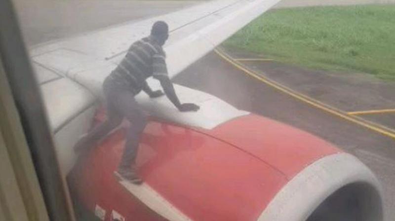 Watch: Nigerian man climbs on planeâ€™s wing moments before takeoff