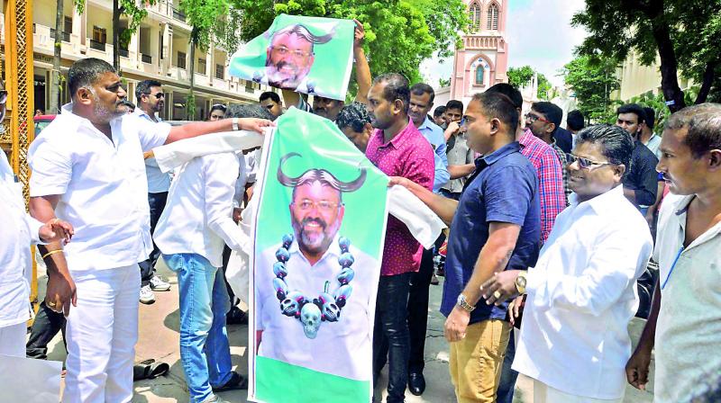 Hyderabad: Stephensonâ€™s remarks spark protests