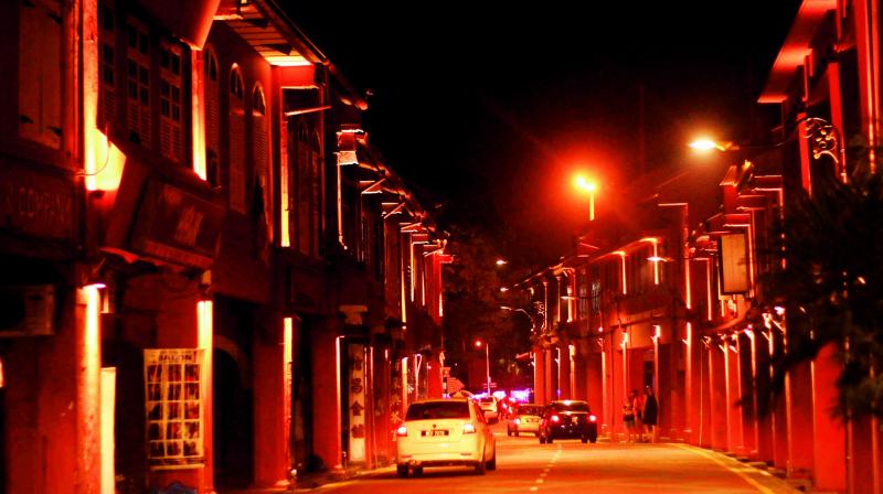 Red coloured Laksamana Road