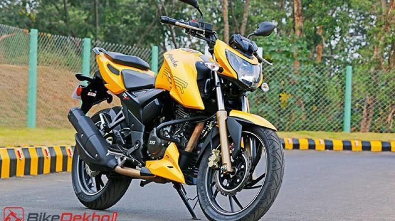 As all TVS two-wheelers have an engine smaller than 350cc, the prices have gone down across its product portfolio.