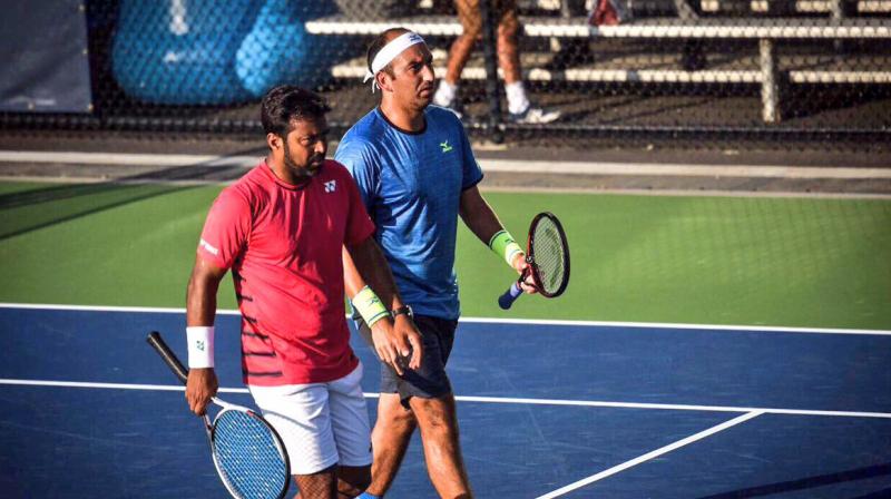 Leander Paes and Purav Raja crashed out of the Australian Open after losing to Juan Cabal and Robert Farah in Mens Double third round. (Photo: Twitter / Leander Paes)