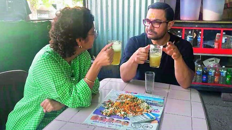 Aamir Khan and Kiran Rao spend time in a village