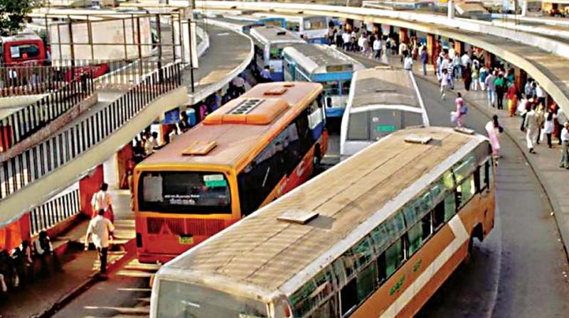 After the Metro work started, KSRTC had shifted services to two satellite bus-stands, one on Mysuru Road and the other, Basaveshwara bus station, at Peenya. (Representional Image)