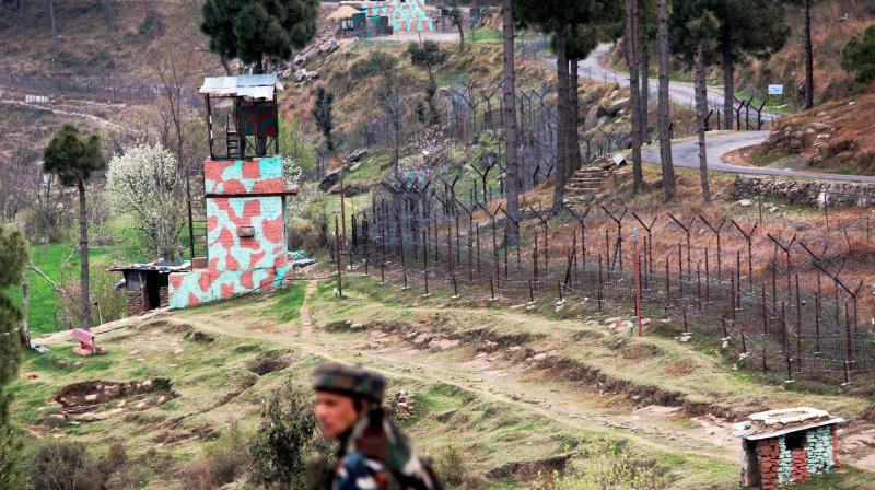 A view of an Indian border post near fencing on the Line of Control (LoC) in Balakot Sector in Poonch, Jammu. (Photo: PTI)