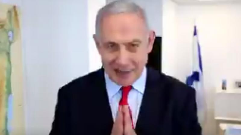 The video ran a montage of the various meetings between Modi and Netanyahu over the past few years. (Photo: Screengrab)