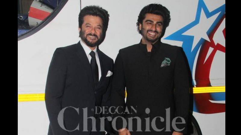 Anil Kapoor snapped with Arjun Kapoor.