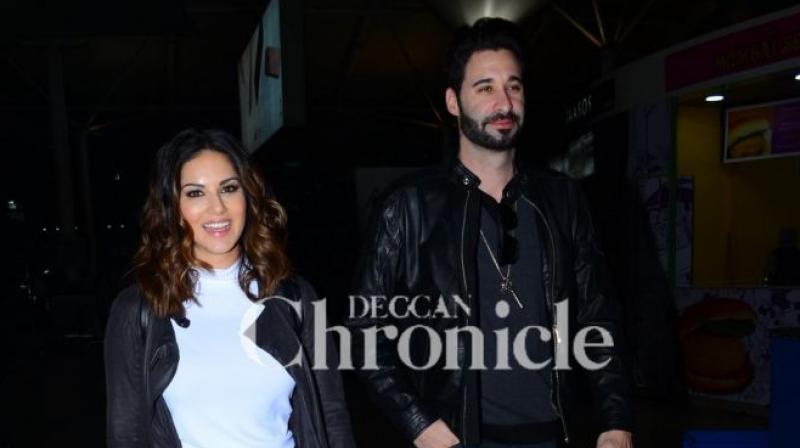 Sunny Leone snapped with husband Daniel Weber